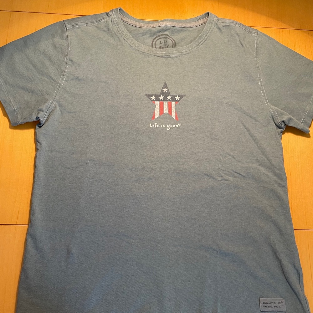 Life is good patriotic star tee